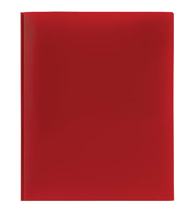 Office Depot® Brand Poly 2-Pocket Portfolio With Fasteners, Red