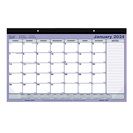 2024 Brownline® Monthly Desk Pad Calendar, 17-3/4" x