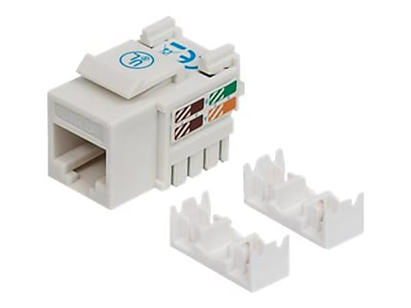 Intellinet Network Solutions Cat6 Keystone Jack, UTP, Punch-Down, White - Compatible With 110 and Krone Punch-Down Tools