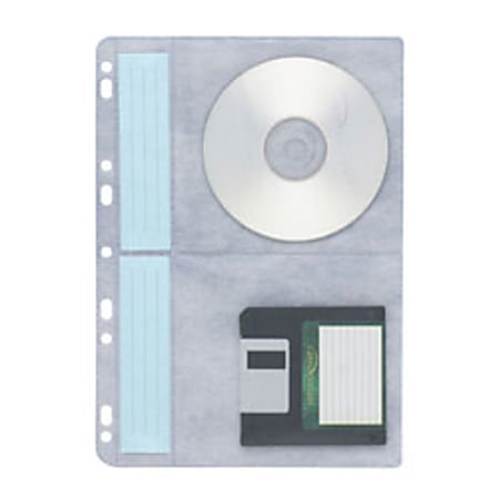 Compucessory CD DVD Ring Binder Storage Page - 4 CD DVD Capacity - Letter 8.50" x 11"Ring Binder - White - Polypropylene - 10 Pack