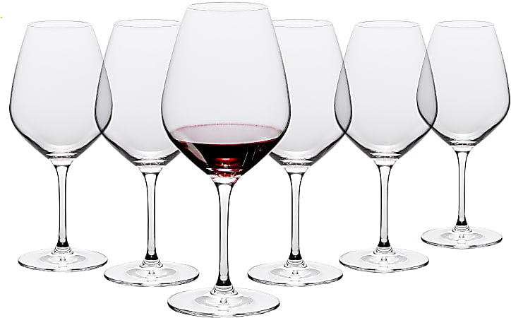 Table 12 Red Wine Glasses 19.25 Oz Clear Set Of 6 Glass - Office Depot