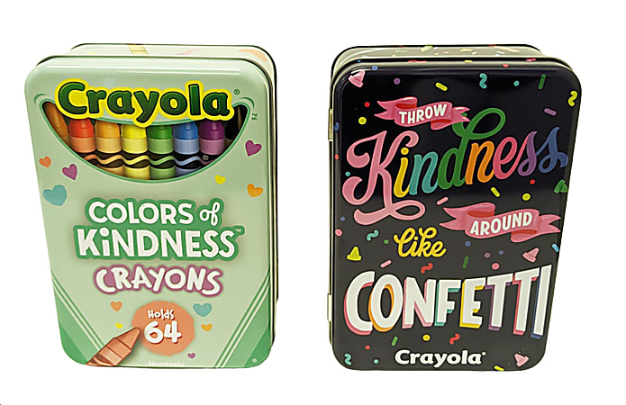 Crayola Large Hinged Tin Storage Container, 6-1/4”H x 4-1/4”W x 2-1/8”D, Blue