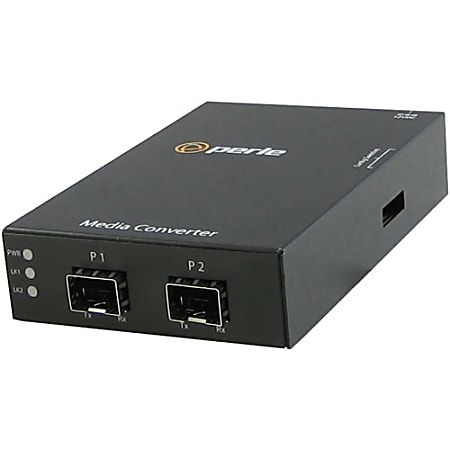Perle Protocol Transparent Stand-Alone Media Converter with Dual SFP Slots - 1000Base-X - 2x SFP Slots - 05060574