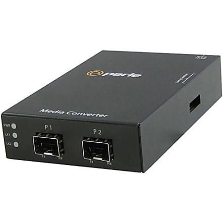 Perle Protocol Transparent Stand-Alone Media Converter with Dual SFP Slots - 1000Base-X - 2 x Expansion Slots - 2 x SFP Slots - Desktop, Rail-mountable, Wall Mountable, Rack-mountable