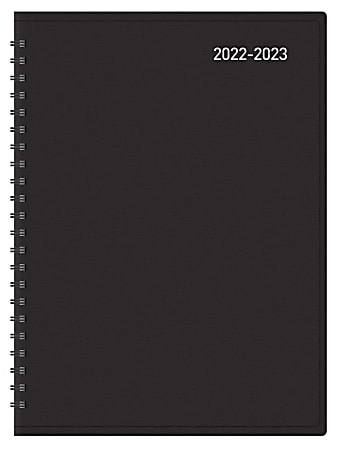 Office Depot® Brand Weekly/Monthly Academic Planner, Vertical Format, 6-5/8" x 8-3/4", 30% Recycled, Black, July 2022 to August 2023