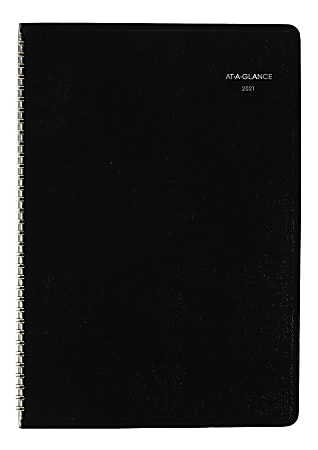 AT-A-GLANCE® DayMinder 14-Month Planner, 8" x 12", Black, December 2020 to January 2022, G47000