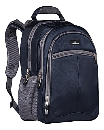 Volkano Orthopaedic Backpack With 15.6" Laptop Compartment, Navy/Gray