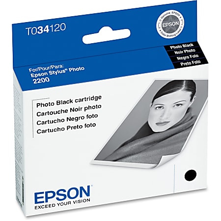 Epson® T0341 UltraChrome™ Photo Black Ink Cartridge, T034120