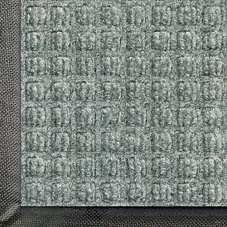 M+A Matting WaterHog Squares Classic Floor Mat, 3' x 10', Medium Gray