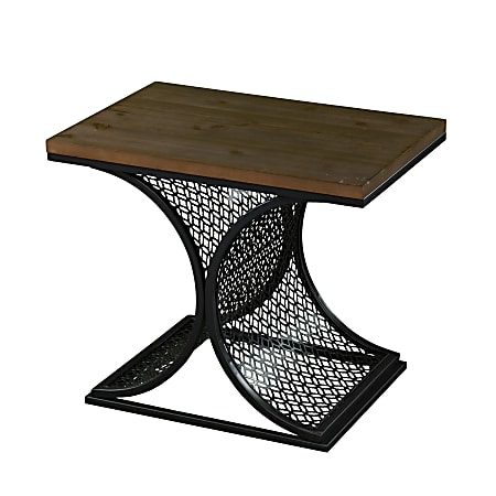 SEI Furniture Chapnily 2-Tone Accent Table, 18-1/2"H x 22"W x 15-3/4"D, Black/Brown