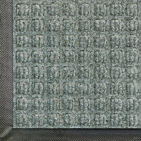 M+A Matting WaterHog Squares Classic Floor Mat, 4' x 10', Medium Gray