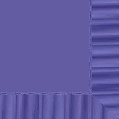 Amscan Lunch Napkins, 6-1/2" x 6-1/2", New Purple, 100 Napkins Per Pack, Case Of 4 Packs