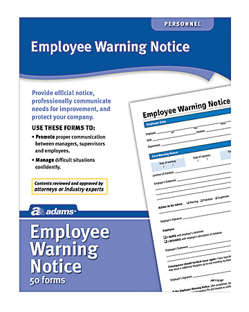 Adams® Warning Notice Forms