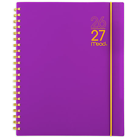 Mead® Color Pop Academic 2026-2027 Weekly Monthly Planner, Fuchsia, Large, 8 1/2" x 11"