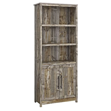 Sauder® Granite Trace 72"H 5-Shelf Bookcase With Doors, Rustic Cedar®