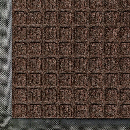 M+A Matting WaterHog Squares Classic Floor Mat, 3' x 5', Dark Brown