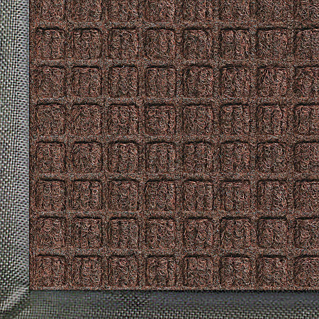 M+A Matting WaterHog Squares Classic Floor Mat, 4' x 6', Dark Brown
