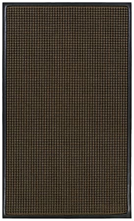 M+A Matting WaterHog Squares Classic Floor Mat, 3' x 10', Dark Brown