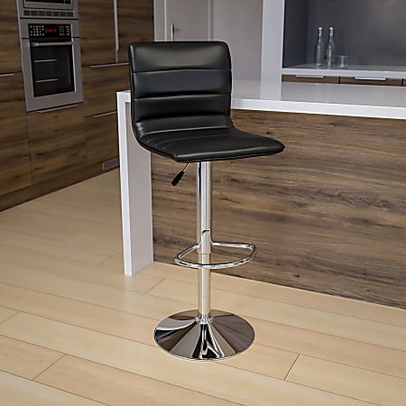 Flash Furniture Contemporary Adjustable Bar Stool, Black/Chrome