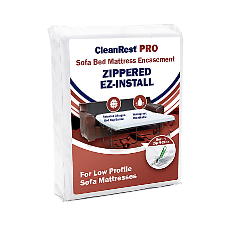 CleanRest PRO Sofa Sleeper Mattress Encasements, Twin, 72”L x 38”W x 7”D, Case Of 4 Encasements