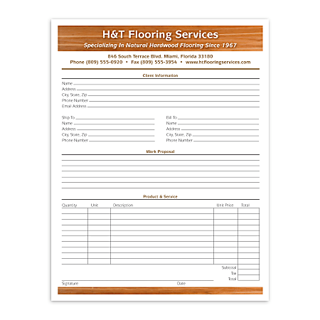 Custom Carbonless Business Forms, Create Your Own, Full Color, with Backside, 8 1/2” x 11”, 2-Part, Box Of 250