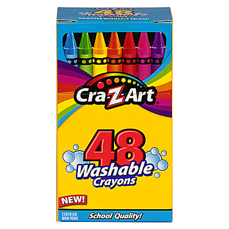 Cra-Z-Art Washable Classic Crayons, Assorted Colors, Pack Of