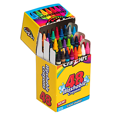 Cra Z Art Washable Classic Crayons Assorted Colors Pack Of 48 Crayons -  Office Depot