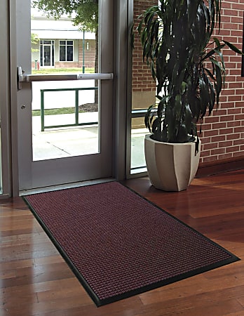 M+A Matting WaterHog Squares Classic Floor Mat, 4' x 6', Bordeaux