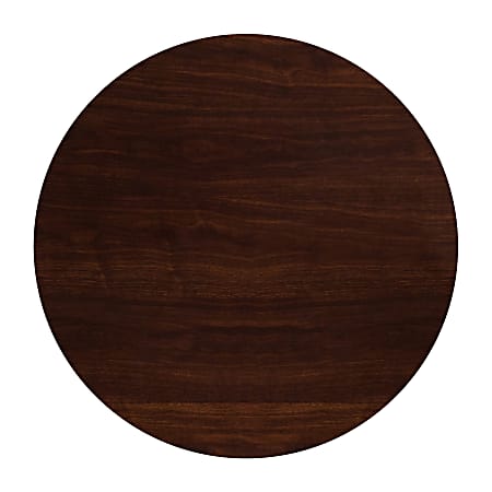 Flash Furniture Round High-Gloss Resin Table Top With Drop-Lip, 48", Walnut