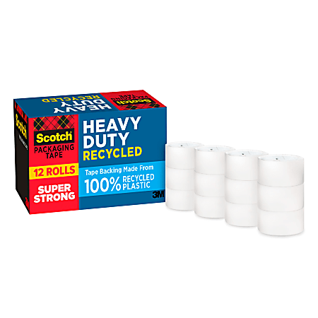 Scotch® Heavy Duty Recycled Tape 7750-CS12 1.88 in x 54.6 yd, Clear, Pack of 12 rolls