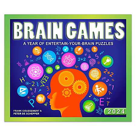 2024 Brown Trout Fun And Humor Daily Boxed Desk Calendar, 5” x 6”, Brain Games, January To December