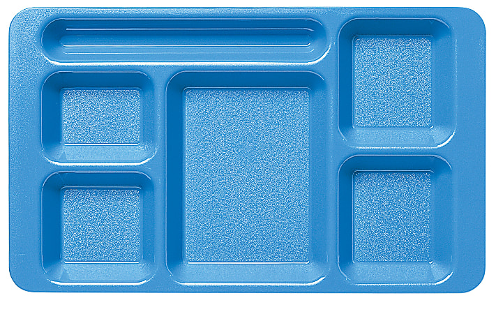 Cambro Camwear® 5-Compartment Trays, 15"W, Blue, Pack Of