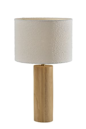 Adesso Brayden Table Lamp, 28”H, Off-White Shade/Natural Base