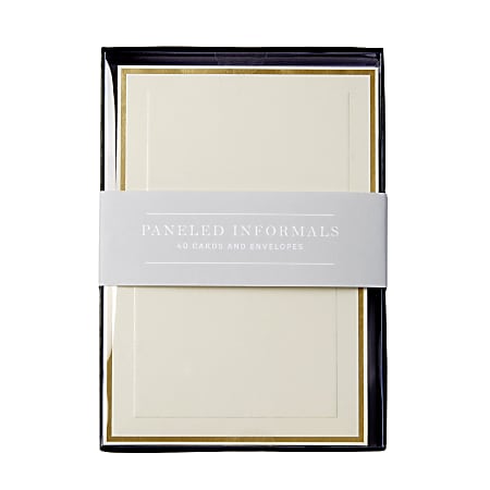 Sincerely A Collection by C.R. Gibson® Paneled Informal Notes, 3 1/2" x 4 7/8", Ivory, Pack Of 40