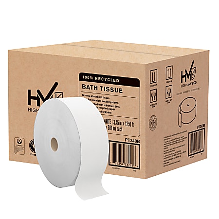 Highmark® ECO JRT  2-Ply Jumbo Toilet Paper, 1250' Per Roll, 100% Recycled, Pack Of 6 Rolls