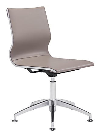 Zuo Modern® Glider Conference Chair, Taupe/Chrome