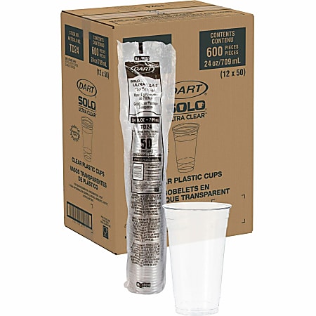 Solo Ultra Clear Plastic Cups 24 Oz Case Of 600 Cups - Office Depot