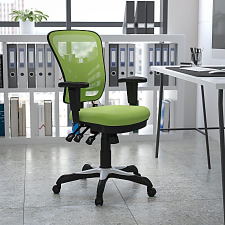 Flash Furniture Ergonomic Mesh Mid-Back Swivel Task Chair, Green/Black