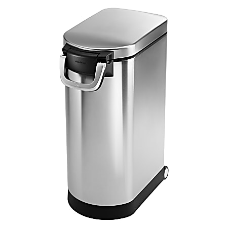 simplehuman Pet Food Can, 1,183.5 Oz, Brushed Silver