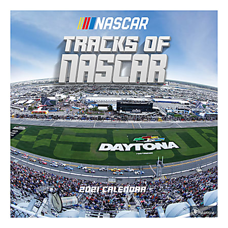TF Publishing Sports Monthly Wall Calendar, 12" x 12", NASCAR Facts And Trivia, January To December 2021
