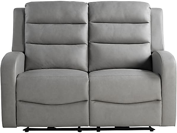 Lifestyle Solutions Relax A Lounger Asher Power Reclining Loveseat With USB Port, 40-9/10”H x 54-3/4”W x 34-3/5”D, Gray