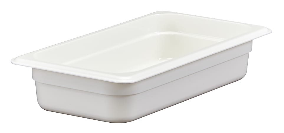 Cambro Camwear GN 1/3 Size 2" Food Pans, 2”H x 7”W x 12-3/4”D, White, Set Of 6 Pans