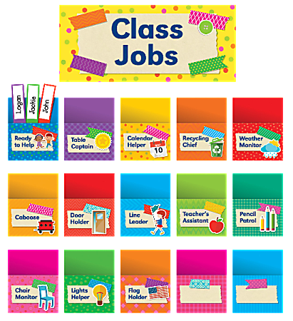 Scholastic Teacher's Friend Tape It Up! Class Jobs Bulletin Board Set, Pre-K To Grade 6