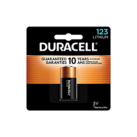 Duracell CR123A 3V Lithium Battery, 6 Count Pack, 123 3 Volt High Power  Lithium Battery, Long-Lasting for Home Safety and Security Devices