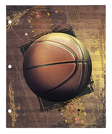 Office Depot Brand® Sports Folder, Basketball, 8 1/2" x 11", Multicolor