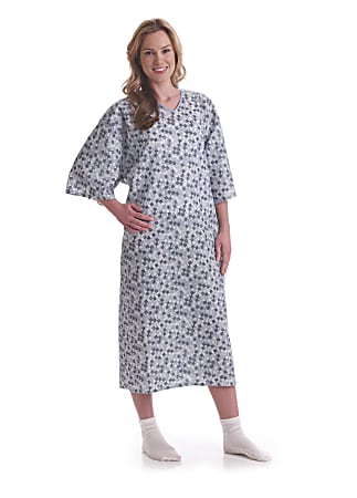Medline PerforMAX Patient Gowns, 3X, Royale 2-Tone Blue, Pack Of 12