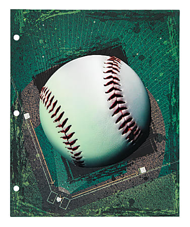 Office Depot Brand® Sports Folder, Baseball, 8 1/2" x 11", Multicolor