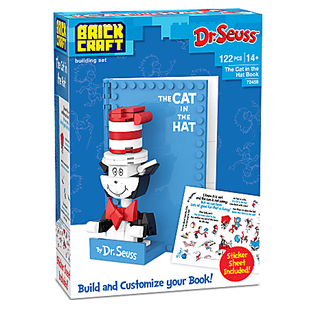 Brickcraft Dr. Seuss The Cat in the Hat Book Brick Building Set, Total Qty 1