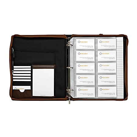Rolodex® Explorer Business Card Case, Desk Size, 240 Card Capacity, Brown