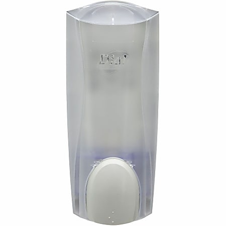 Dial Liter Dispenser - Manual - 1.06 quart Capacity - Antimicrobial, Locking Mechanism, Vandal Resistant, Push Button - Ice - 1 Each